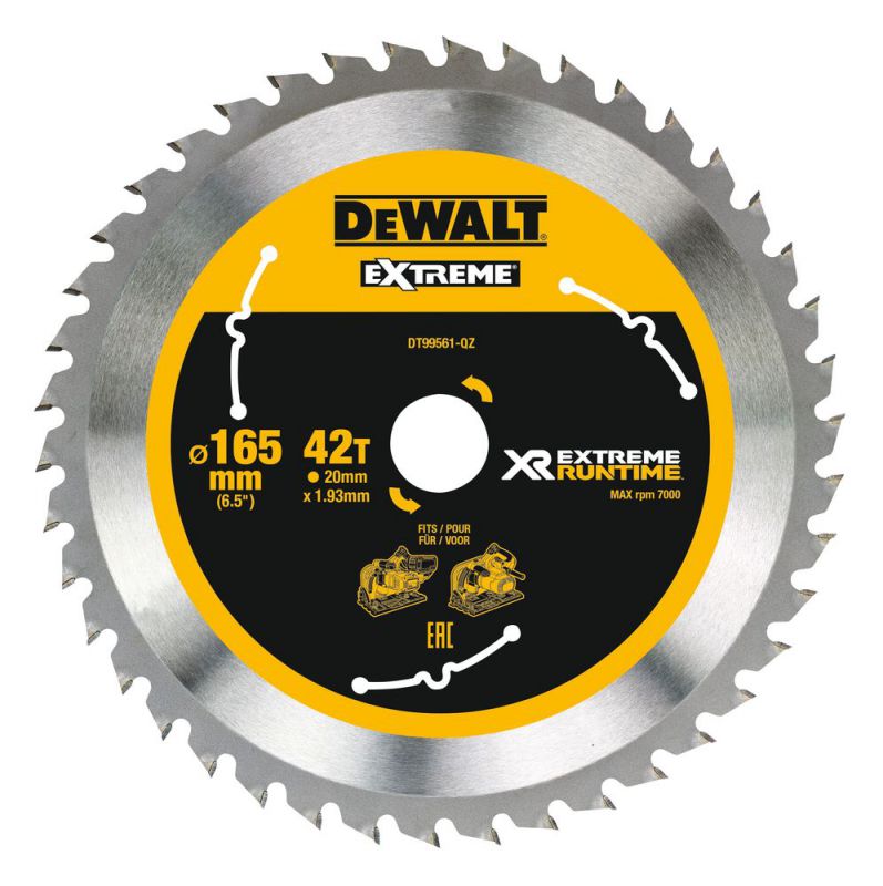 DeWalt XR Extreme Runtime Kreissaegeblatt Tauchkr. 165/20mm 42WZ/FZ - DT99561-QZ