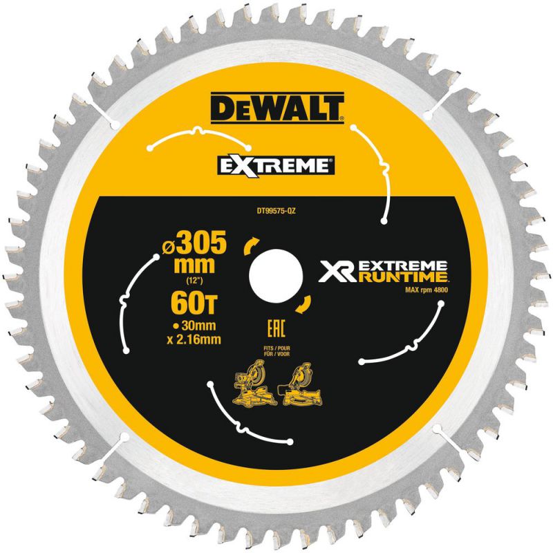 DeWalt XR Extreme Runtime Kreissaegeblatt stat. 305/30mm 60WZ/FZ - DT99575-QZ