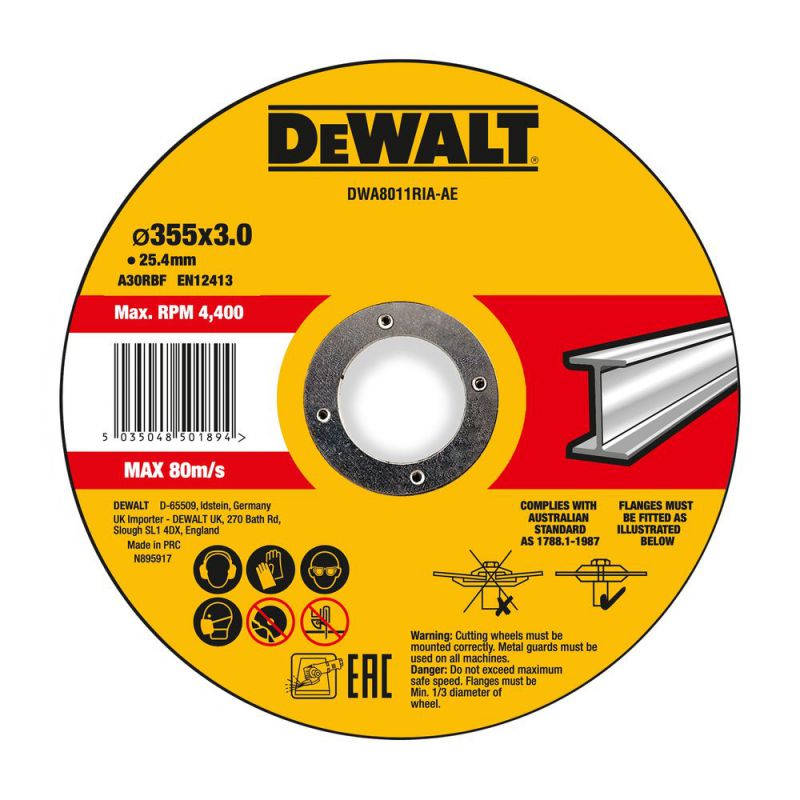 DeWalt High Performance Trennscheibe 355x3x25,4 mm Metall Typ 41 (flach) - DWA8011RIA-AE