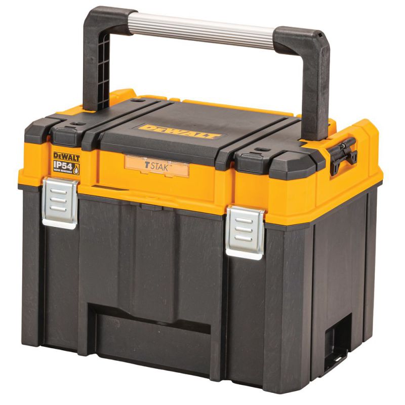 DeWalt TSTAK VII Tiefe Werkzeugbox mit IP54 Schutz für große Maschinen und Zubehör (44l Volumen) - DWST83343-1