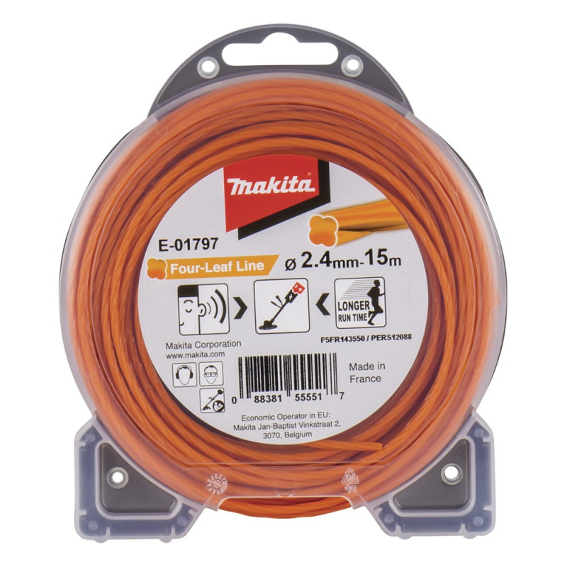 MAKITA Mähfaden Four Leaf 2,4 mm, 15 m (E-01797)