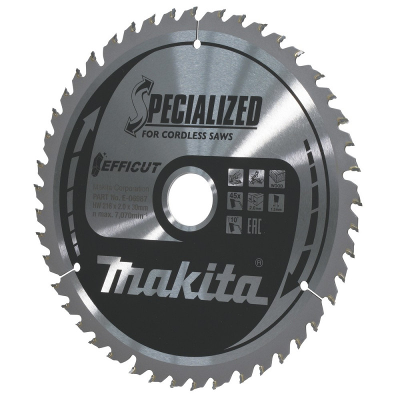 Makita Sägeblatt 216x1,5x30, 45Z EFFICUT - E-06987