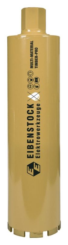 EIBENSTOCK Diamant-Trocken-Bohrkrone Multi-Material TIMBER-PRO 1¼", Ø 102 mm, 350 mm Nutzlänge, 10 Segmente  - 36W10200