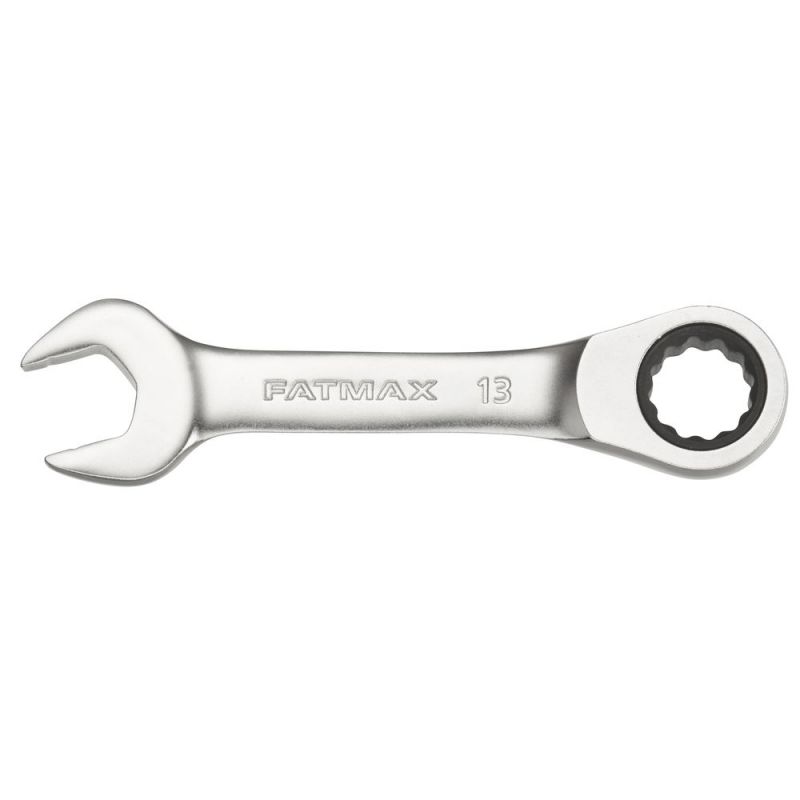 Stanley FATMAX Ringmaulschlüssel mit Ratsche 13 mm, kurze Ausführung, 72 Zähne, 12-Kant, 15° gekröpft - FMMT13111-0