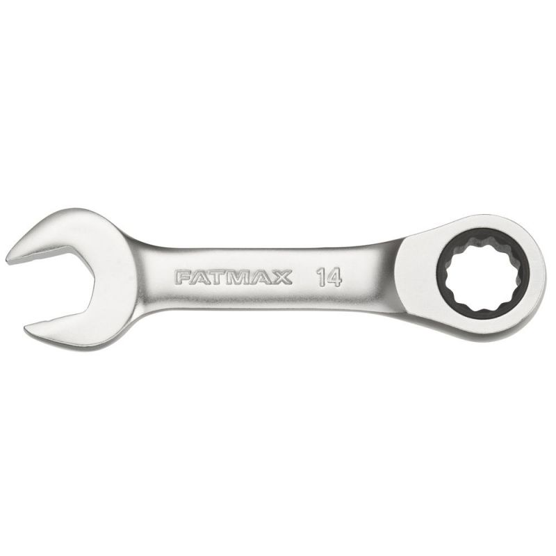 Stanley FATMAX Ringmaulschlüssel mit Ratsche 14 mm, kurze Ausführung, 72 Zähne, 12-Kant, 15° gekröpft - FMMT13112-0