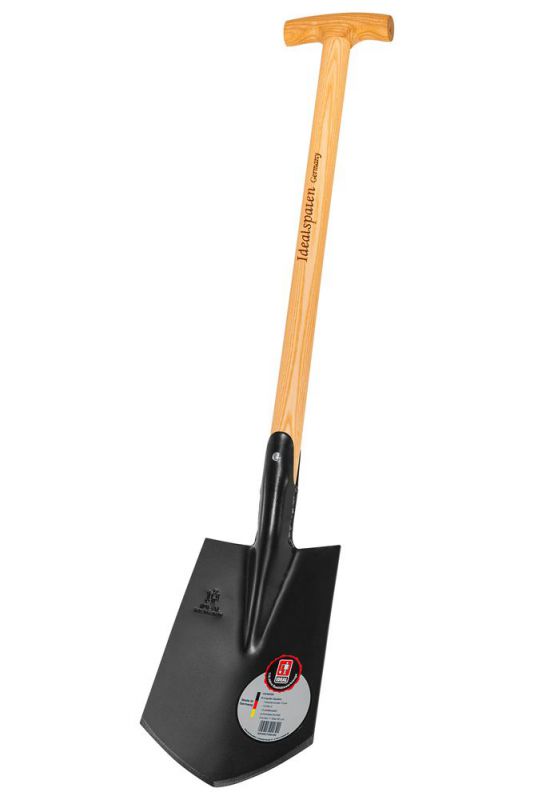 Bêche compacte idéale, forme Geestemünder, taille. 0, noir, poignée en T en frêne 60 cm - 15040095