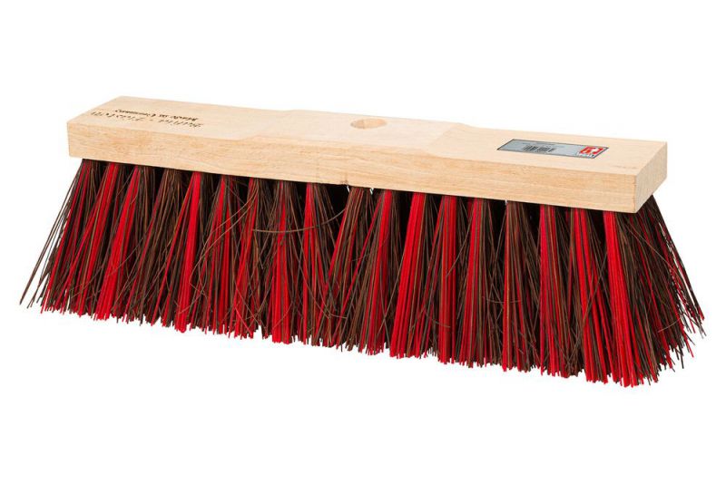 IDEAL Balai de rue professionnel Idealspaten 400 MM, Bahia/Elaston, bois de selle en hêtre, sans manche - 50150400