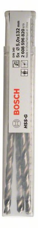 5er Pack 5 x 87 x 132 mm DIN 340 Bosch Metallbohrer HSS G 2 608 5er Pack 5 x 87 x 132 mm DIN 340 Bosch Metallbohrer HSS G 2 608