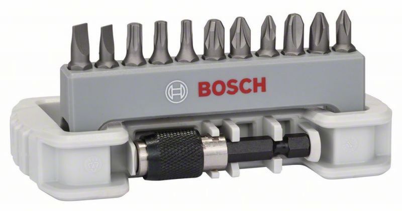 Bosch Schrauberbit-Set Extra-Hart, 11-teilig, PH, PZ, T, S, 25 mm, Bithalter 2608522130
