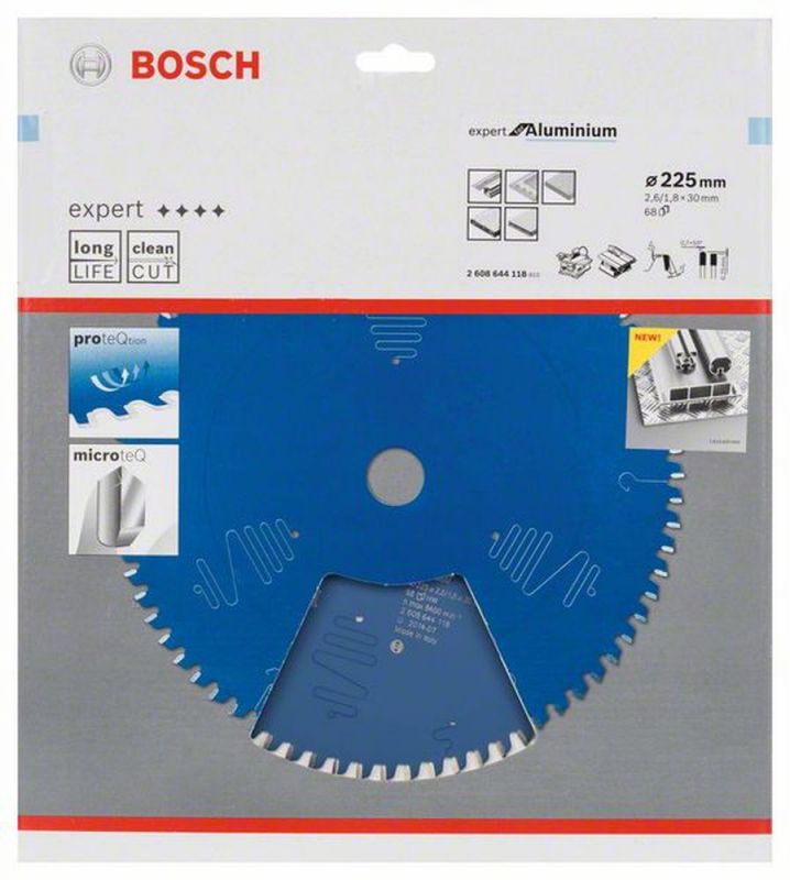 Bosch Kreissägeblatt Expert for Aluminium, 225 x 30 x 2,6 mm, 68  