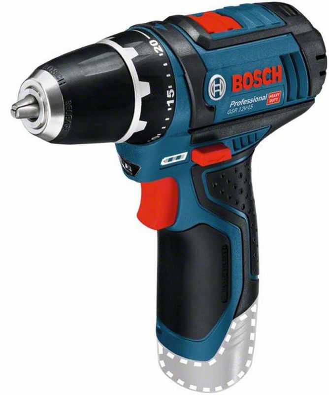 Bosch Akku-Bohrschrauber GSR 12V-15, Solo Version + Softbag 0601868101