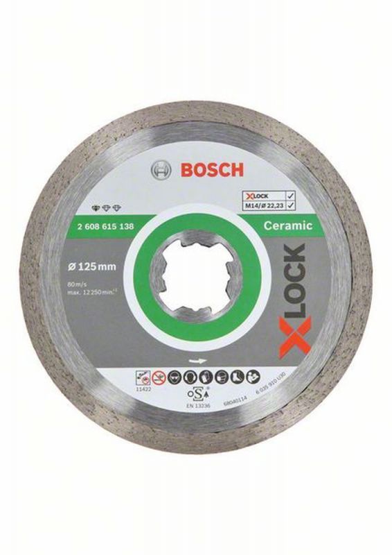 Bosch Diamanttrennscheibe X-LOCK Standard for Ceramic, 125 x 22,23 x 1,6 x 7 mm 2608615138