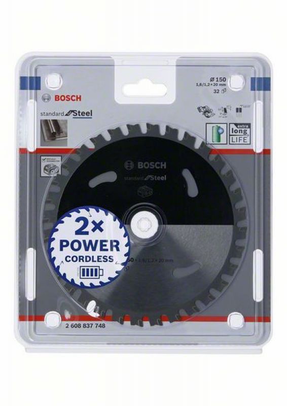 Bosch Akku-Kreissägeblatt Standard for Steel, 150 x 1,6/1,2 x 20 