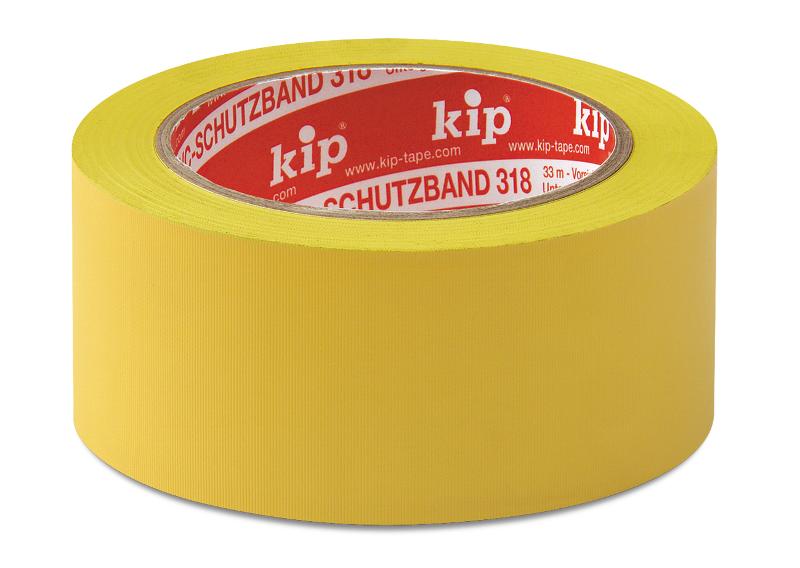 KIP 318 PVC-Schutzband – quergerillt, gelb 50mm x 33m (36 Rollen) - 318-15
