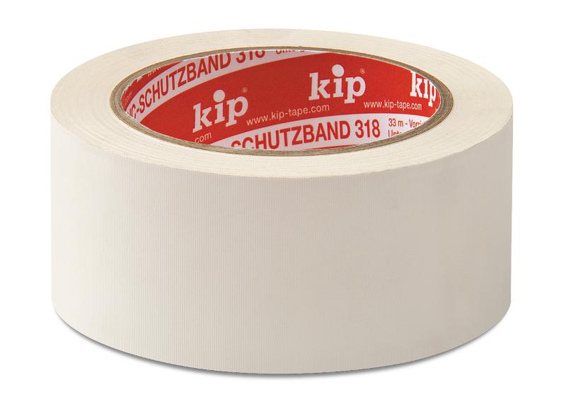 KIP 318 PVC-Schutzband – quergerillt, weiß 50mm x 33m (36 Rollen) - 318-55