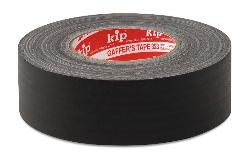 KIP 323 Ruban Gaffer – noir 50 mm x 50 m (24 rouleaux) - 323-85