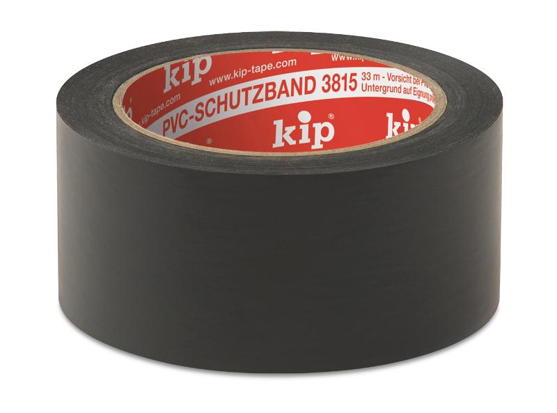 KIP 3815 PVC-Schutzband – glatt, schwarz 50mm x 33m (36 Rollen) - 3815-85