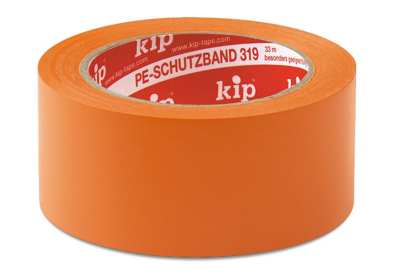 KIP 319 PE-Schutzband – glatt, orange 50mm x 33m (36 Rollen) - 319-65