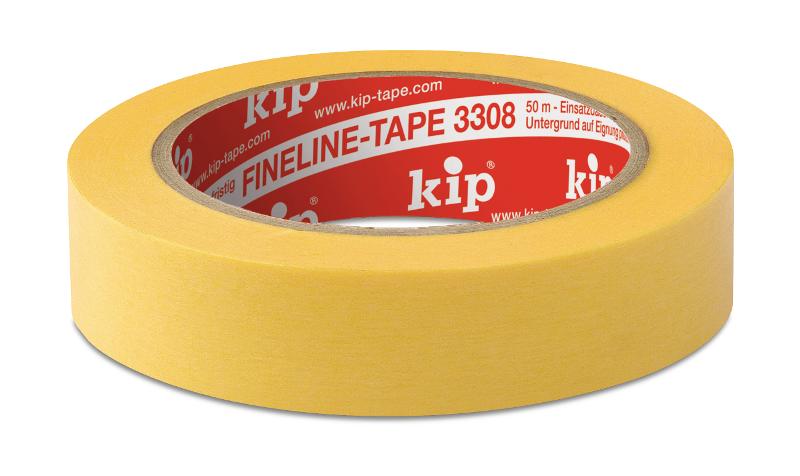 KIP 3308 WASHI-TEC® PREMIUM PLUS - gelb 24mm x 50m (36 Rollen) - 3308-24