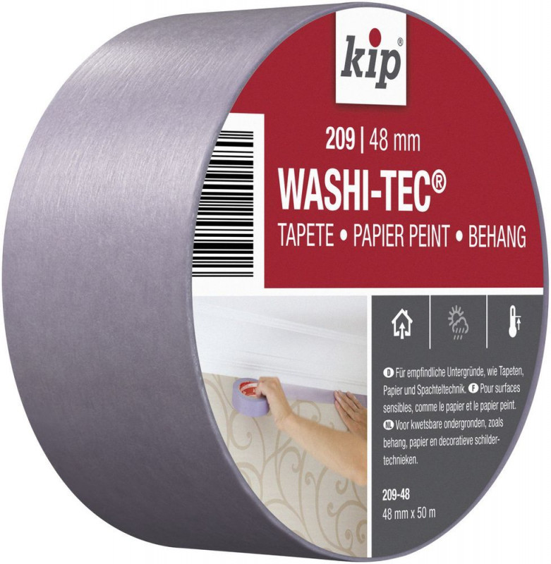 KIP 209 WASHI-TEC® TAPETE - lila 50mm x 50m (9 Rollen) - 209-48