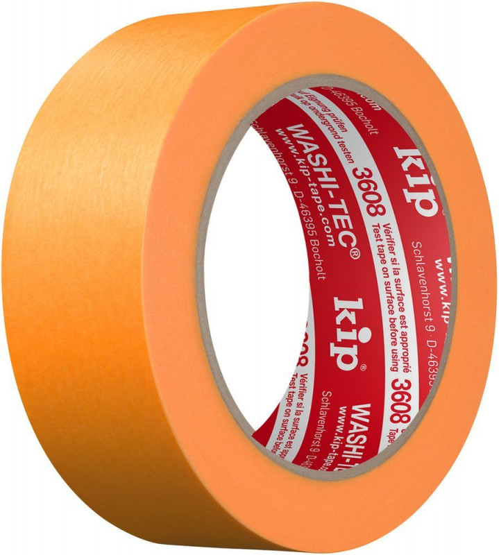 KIP 3608 WASHI-TEC® STANDARD - orange Goldkrepp® 36mm x 50m (24 Rollen) - 3608-36