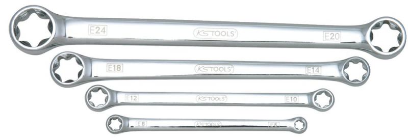 KS TOOLS Jeu de clés polygonales Torx E CHROMEplus, 4 pcs - 518.0860