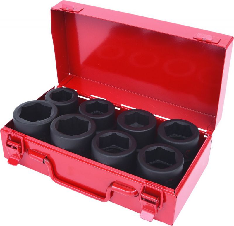 KS TOOLS 1" Jeu de douilles à chocs 6 pans, courtes, 8 pcs - 515.0610