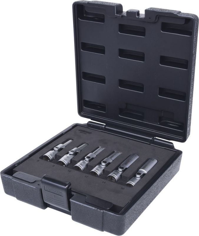 KS TOOLS 3/8" Jeu de douilles articulées pour bougies, courts, 6 pcs - 500.7300