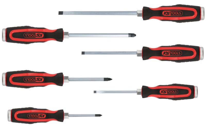 KS Tools ERGOTORQUEmax Schlagkappen-Schraubendreher-Satz, 6-tlg Schlitz, PZ - 151.1165