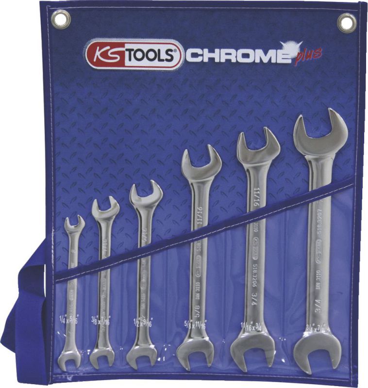 KS Tools CHROMEplus Doppel-Maulschlüssel-Satz, 6-tlg - 518.3220