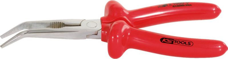 KS Tools 1000V Flachrundzange, gebogen, 200mm - 117.1292