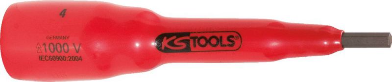 KS Tools 3/8" Bit-Stecknuss mit Schutzisolierung für Innensechskant-Schrauben, 10mm, 82mm lang - 117.3865
