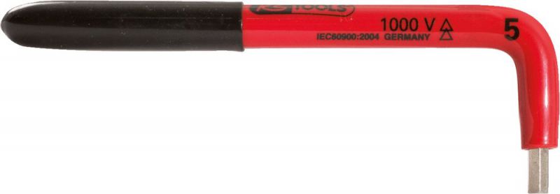 KS TOOLS Clé mâle coudée à six pans creux avec revêtement isolant, 12 mm - 117.1607