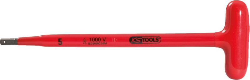 KS TOOLS Clé mâle à six pans creux poignée en T avec revêtement isolant, 13x200 mm - 117.1694