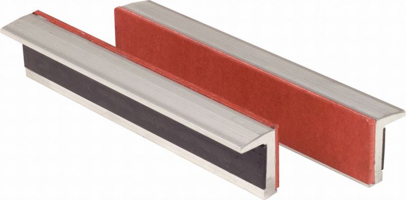 KS TOOLS Mordaches en aluminium aimantées pour étaux avec un côté avec caoutchouc, 175 mm - 914.0094