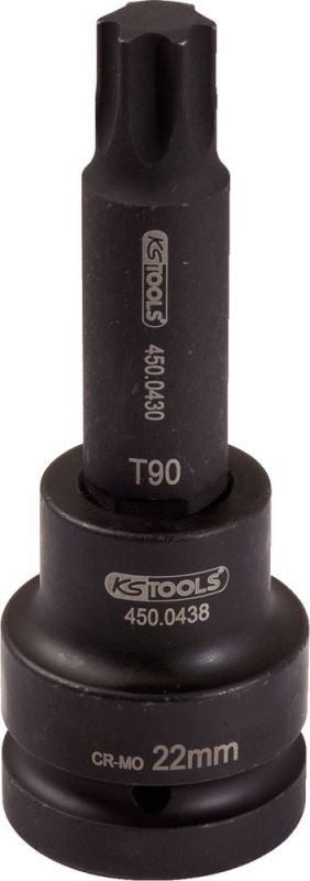 KS Tools 1" Kraft-Bit-Stecknuss Torx, lang, T80 - 450.0473