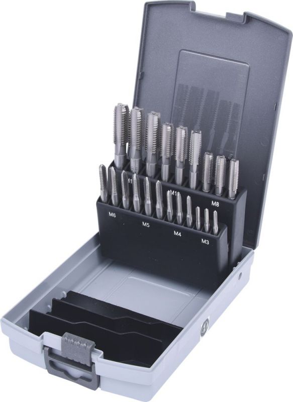 KS Tools HSS CO Handgewindebohrer-Satz M, Kunststoffkassette 21-tlgM3-M12 - 336.0651