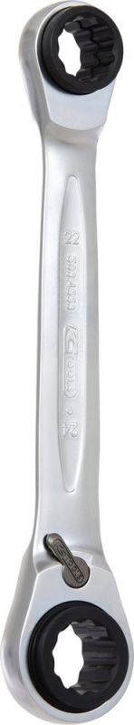 KS Tools 4 in 1 GEARplus umschaltbar Doppel-Ratschenringschlüssel, 21x22x24x27mm - 503.4553