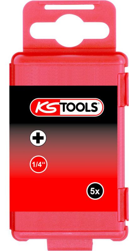 KS TOOLS 1/4" Embouts PHILlIPS TORSIONpower, 75mm, PH1, pack de 5 - 918.3151