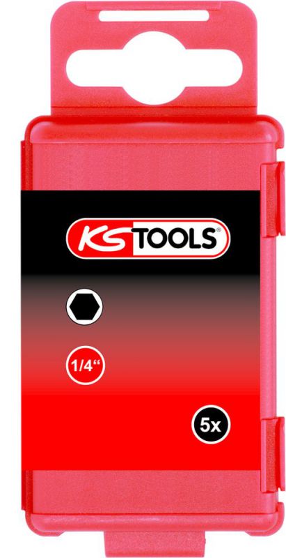 KS TOOLS 1/4" Embouts six pans intérieurs TORSIONpower, 75 mm, 6 mm, pack de 5 - 918.3466