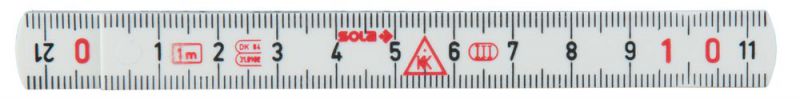 KS Tools Kunststoff-Gliedermaßstab, weiß, 1m - 300.0066