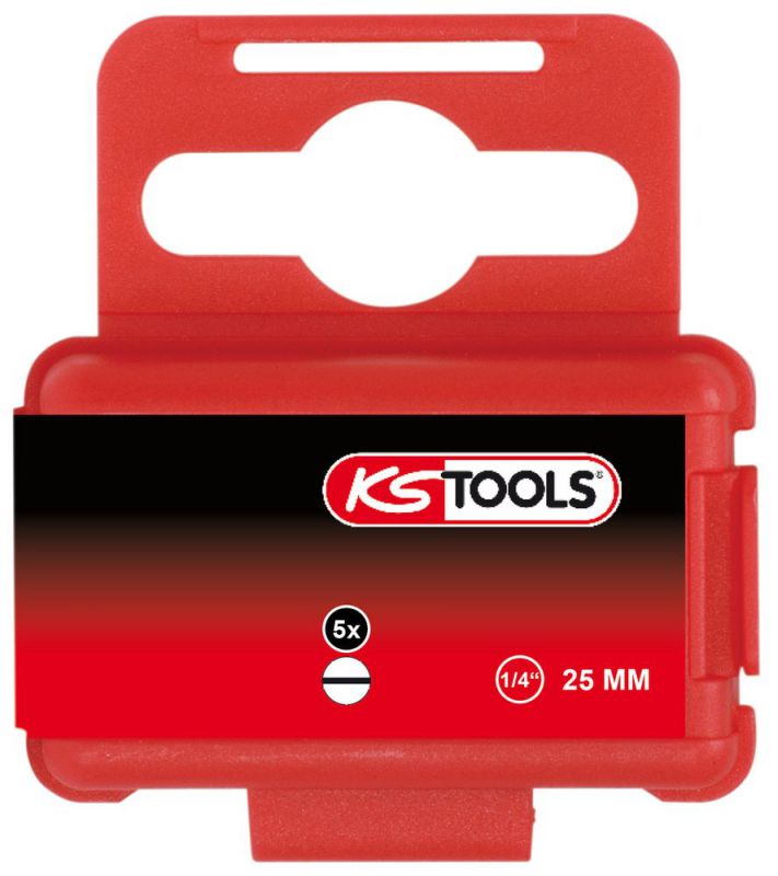 KS TOOLS 1/4" Embout de vissage Fente, 25mm, 11mm, pack de 5 - 911.3314