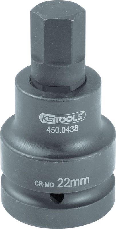 KS TOOLS 1" Douilles à chocs 6 pans, courtes, 30 mm - 450.0486
