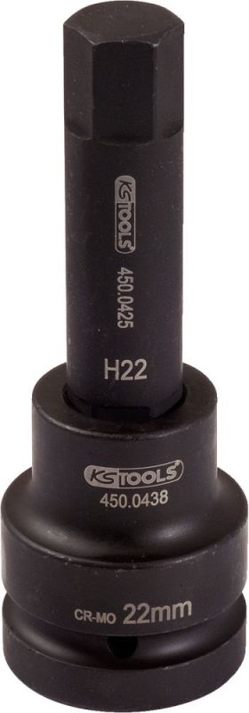 KS Tools 1" Kraft-Bit-Stecknuss Innensechskant, lang, 27 mm - 450.0495