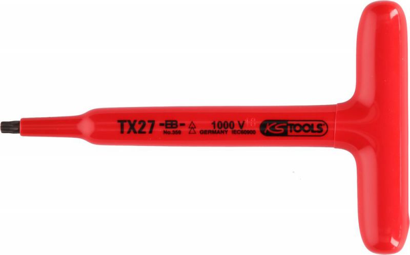 KS TOOLS Clé mâle Torx à poignée en T avec revêtement isolant, T25, 160 mm - 117.2415