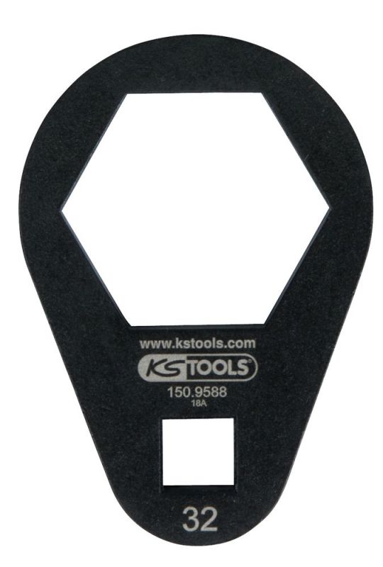 KS TOOLS Clé à douille mâle 3/8", extra plate, 32 mm - 150.9588