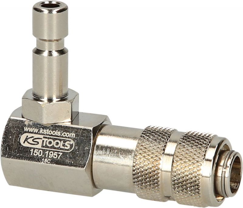 KS TOOLS Adaptateur à baïonnette pour climatisation, coudé à 90° - 150.1957