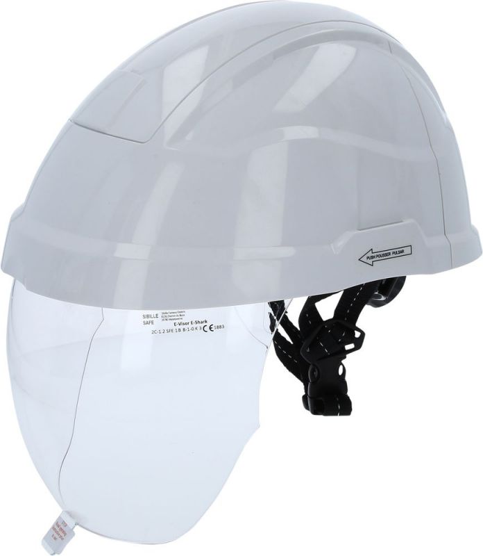 KS TOOLS Casque de sécurité de travail avec visière, blanc - 117.0118
