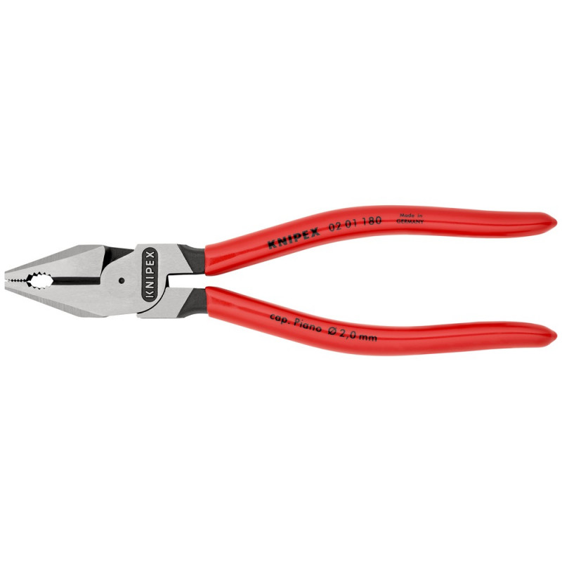KNIPEX (02 01 180 SB) Kraft-Kombizange mit Kunststoff überzogen schwarz atramentiert