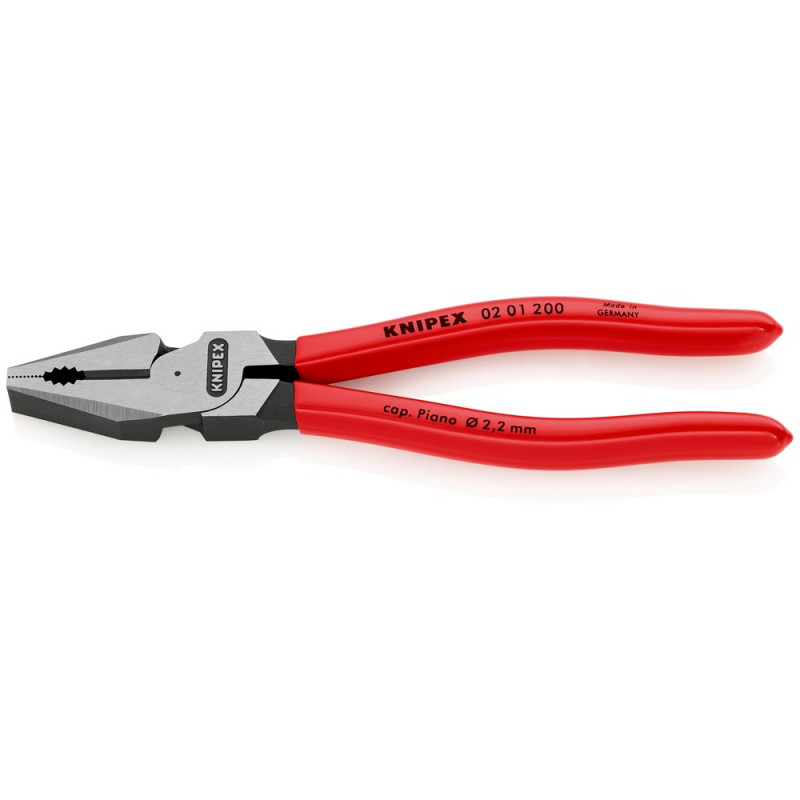 KNIPEX (02 01 200 SB) Kraft-Kombizange mit Kunststoff überzogen schwarz atramentiert